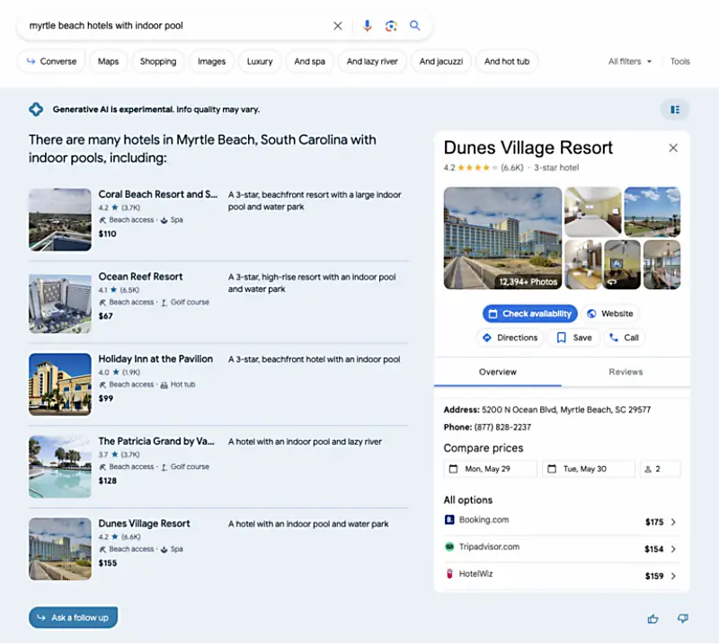 2 google sge para hoteles resultados expandidos