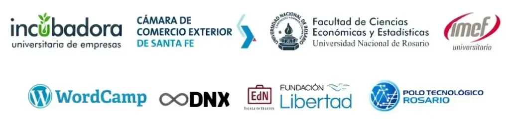 Logotipos de organizaciones y universidades asociadas.