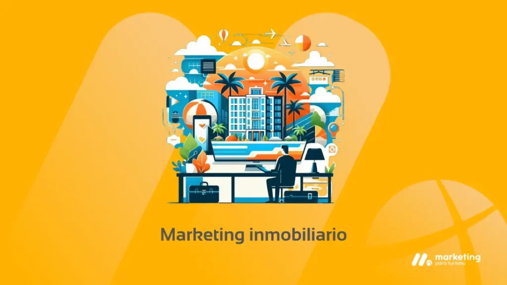 Ilustración de marketing inmobiliario y turismo digital